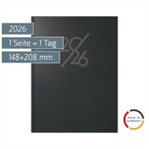 Buchkalender Mod. Mentor 2026 | A5, Kunstleder, schwarz