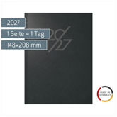Buchkalender Mod. Mentor 2027 | A5, Kunstleder, schwarz