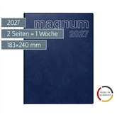 Buchkalender Mod. magnum 2027 | 183×240 mm, Kunststoff, dunkelblau