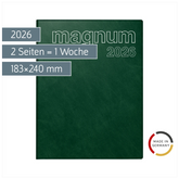 Buchkalender Mod. magnum 2026 | 183×240 mm, Kunststoff, dunkelgrün