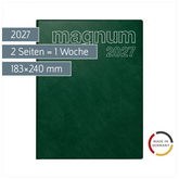 Buchkalender Mod. magnum 2027 | 183×240 mm, Kunststoff, dunkelgrün