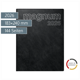 Buchkalender Mod. magnum 2026 | 183×240 mm, Kunststoff, schwarz