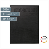 Buchkalender Mod. magnum 2026 | 183×240 mm, Kunstleder, schwarz