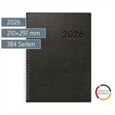 Buchkalender Mod. Conform 2026 | A4, Kunststoff, schwarz