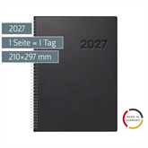Buchkalender Mod. Conform 2027 | A4, Kunststoff, schwarz