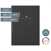 Buchkalender Premium Young Line 2026 „Heart“ | A5, Papier
