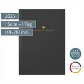 Buchkalender Premium Young Line 2026 „Heart“ | A5, Papier