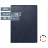 Buchkalender Mod. ROMA 1 2026 | A5, Kunstleder, blau