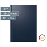 Buchkalender Mod. ROMA 1 2026 | A5, Kunststoff, dunkelblau