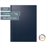 Buchkalender Mod. ROMA 1 2027 | A5, Kunststoff, dunkelblau