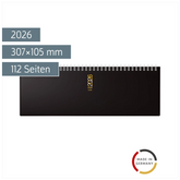Querterminbuch Mod. ac-Wochenquerterminer 2026 | 307×105 mm, Kunststoff, schwarz