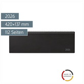 Querterminbuch Mod. futura 5 2026 | 420×137 mm, Kunststoff, schwarz