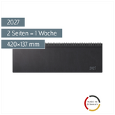 Querterminbuch Mod. futura 5 2027 | 420×137 mm, Kunststoff, schwarz