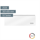 Querterminbuch Mod. ac-Wochenquerterminer 2026 | 307×105 mm, Karton, weiß