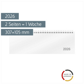 Querterminbuch Mod. ac-Wochenquerterminer 2026 | 307×105 mm, Karton, weiß