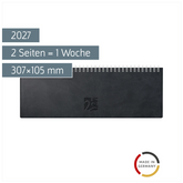 Querterminbuch Mod. ac-Wochenquerterminer 2027 | 307×105 mm, Kunstleder, schwarz