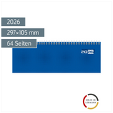 Querterminbuch Mod. semana 2026 | 297×105 mm, Karton, blau