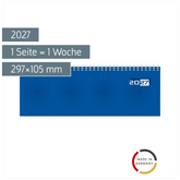 Querterminbuch Mod. semana 2027 | 297×105 mm, Karton, blau