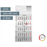 5-Monatskalender 2026 | grau, 300×630 mm