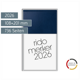 Vormerkbuch Mod. Merker 2026 | 108×201 mm, Kunststoff, dunkelblau