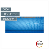 Querterminbuch Mod. septant 2026 | 305×105 mm, Kunststoff, blau
