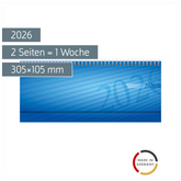 Querterminbuch Mod. septant 2026 | 305×105 mm, Kunststoff, blau