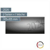 Querterminbuch Mod. septant 2026 | 305×105 mm, Kunststoff, anthrazit