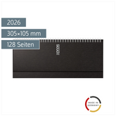 Querterminbuch Mod. septant 2026 | 305×105 mm, Kunststoff, schwarz