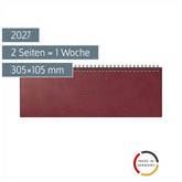 Querterminbuch Mod. septant 2027 | 305×105 mm, Kunstleder, braun