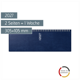 Querterminbuch Mod. septant 2027 | 305×105 mm, Kunststoff, dunkelblau