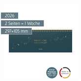 Querterminbuch Premium Young Line 2026 „Universe“ | 297×105 mm, Papier
