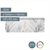 Querterminbuch Premium Young Line 2026 „Shadows“ | 297×105 mm, Papier