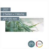 Querterminbuch Premium Young Line 2027 „Greeny“ | 297×105 mm, Papier