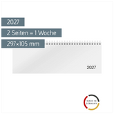 Querterminbuch Mod. Sequenz 2027 | 297×105 mm, Karton, weiß