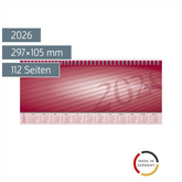 Querterminbuch Mod. Sequenz 2026 | 297×105 mm, Karton, bordeaux