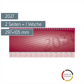 Querterminbuch Mod. Sequenz 2027 | 297×105 mm, Karton, bordeaux