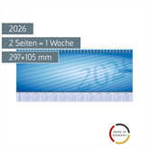 Querterminbuch Mod. Sequenz 2026 | 297×105 mm, Karton, blau