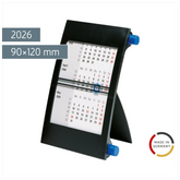 3-Monats-Tischkalender 2026 | 90×120 mm, blau/schwarz