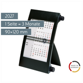 3-Monats-Tischkalender 2027 | 90×120 mm, schwarz