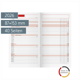 Monats-Ersatzkalendarium Mod. TM 11 2026 | 87×153 mm, Karton, weiß