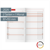 Monats-Ersatzkalendarium Mod. TM 11 2026 | 87×153 mm, Karton, weiß