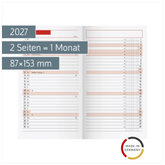 Monats-Ersatzkalendarium Mod. TM 11 2027 | 87×153 mm, Karton, weiß