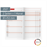 Monats-Ersatzkalendarium Mod. TM 11 2027 | 87×153 mm, Karton, weiß