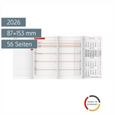 Monats-Ersatzkalendarium Mod. TM 12 2026 | 87×153 mm, Karton, weiß