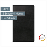 Taschenkalender Mod. TM 12 2027 | A6, Kunstleder, schwarz