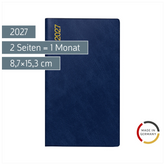 Taschenkalender Mod. Miniplaner d 15 2027 | A6, Kunststoff, dunkelblau