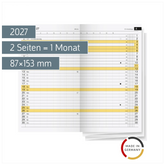 Monats-Ersatzkalendarium Mod. Miniplaner d 15 2027 | 87×153 mm