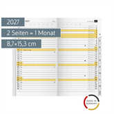 Monats-Ersatzkalendarium Mod. M-Planer 2027 | 8,7×15,3 cm, Karton, weiß