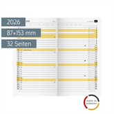 Monats-Ersatzkalendarium Mod. M-Planer 2026 | 87×153 mm, Karton, weiß