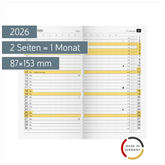 Monats-Ersatzkalendarium Mod. M-Planer 2026 | 87×153 mm, Karton, weiß